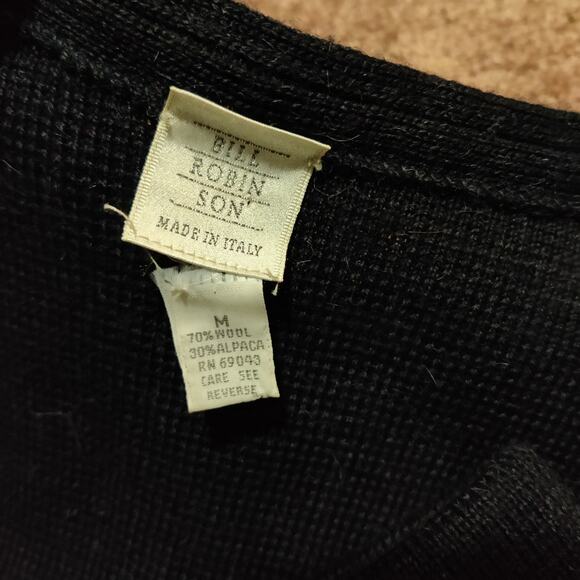 Bill Robin Son Alpaca Wool Blend Cardigan Mens Size M Made In Italy *Minor Flaw* - Picture 2 of 12